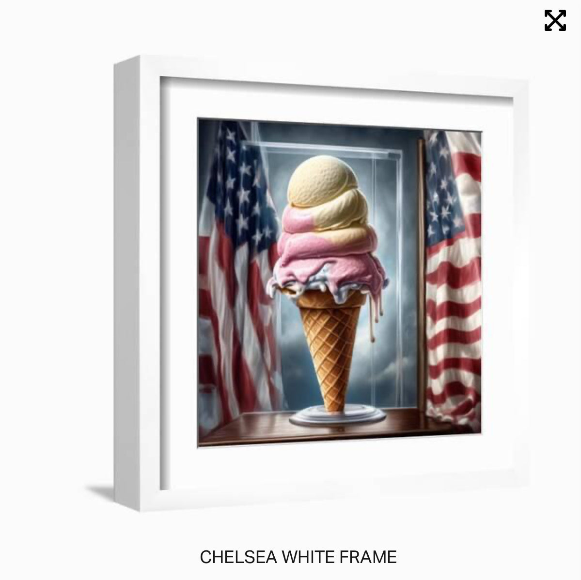 Modern art; ice cream and American flag #022501