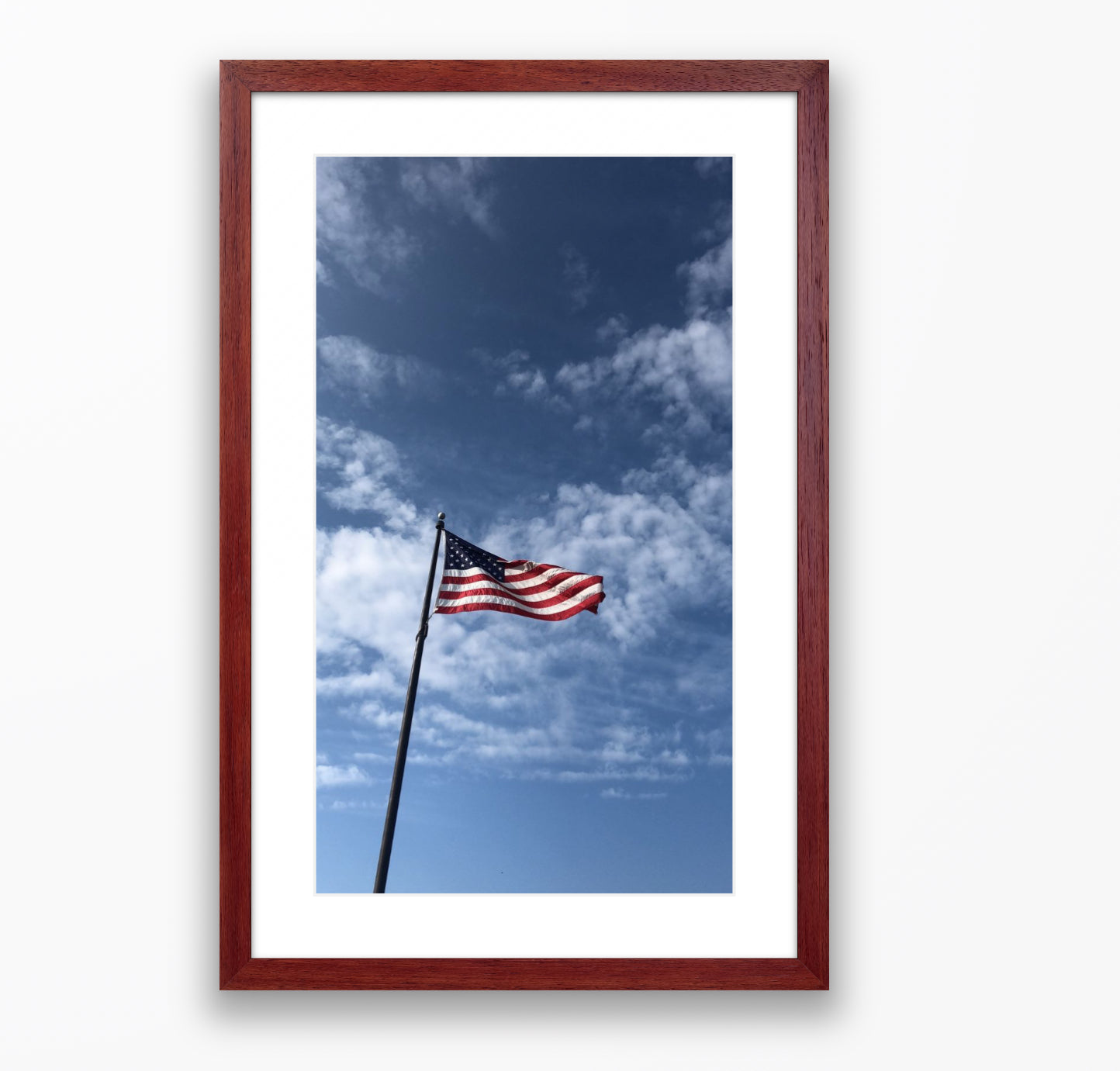 Simple art painting ; sky and American flag #022702